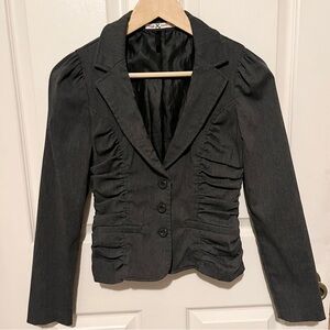 Women's charcoal Ruched Blazer
